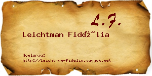 Leichtman Fidélia névjegykártya